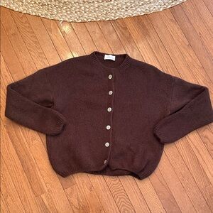 L’Estielle Paris Crewneck Button-Front Women's Cardigan Made in Italy! Mohair